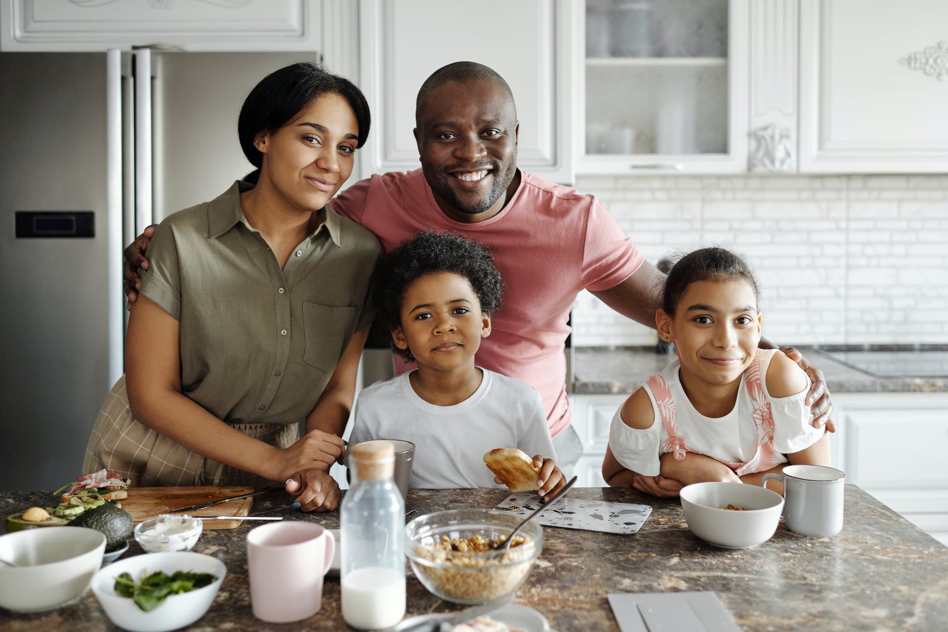 happy family in the kitchen